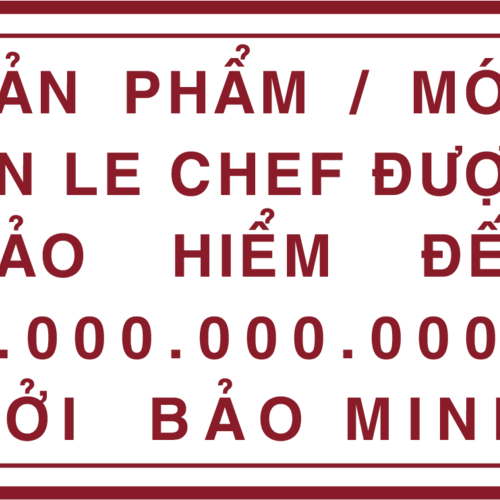 MỘC CHỨNG NHẬN SẢN PHẨM/MÓN ĂN LE CHEF - BẢO MINH